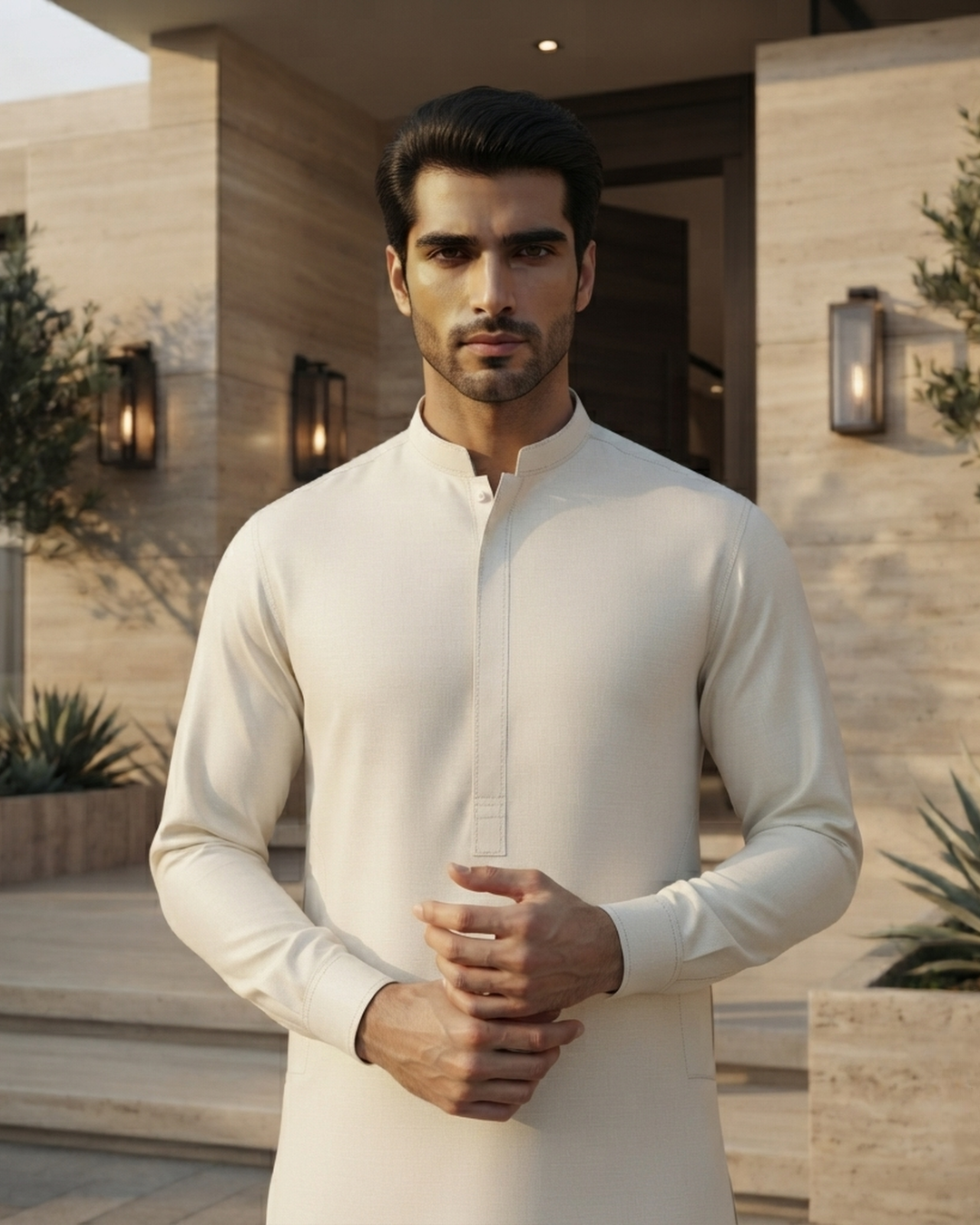 Men's Suit Pearl White Torino Cotton Unstitched