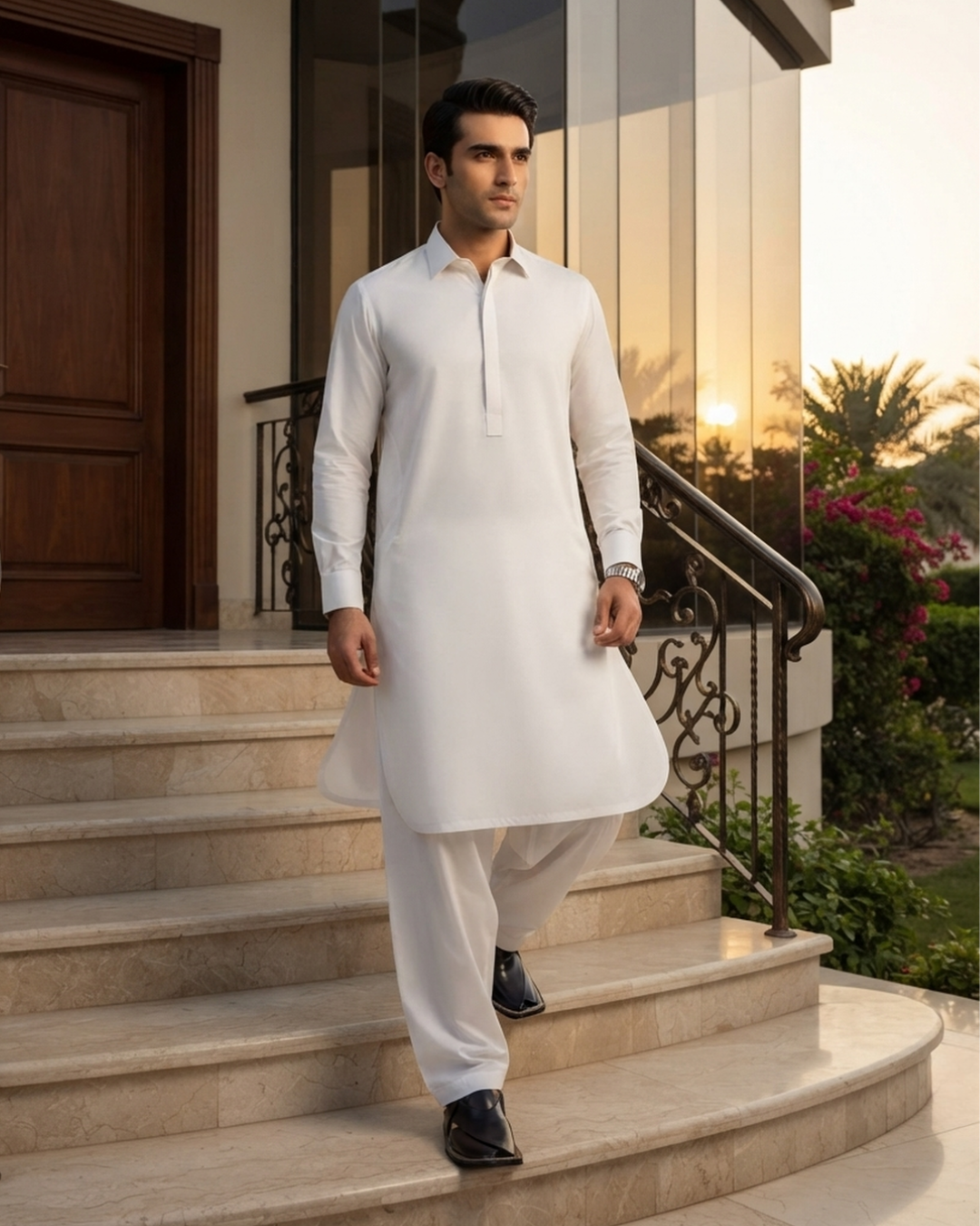 Men's Suit Snow White Torino Cotton Unstitched