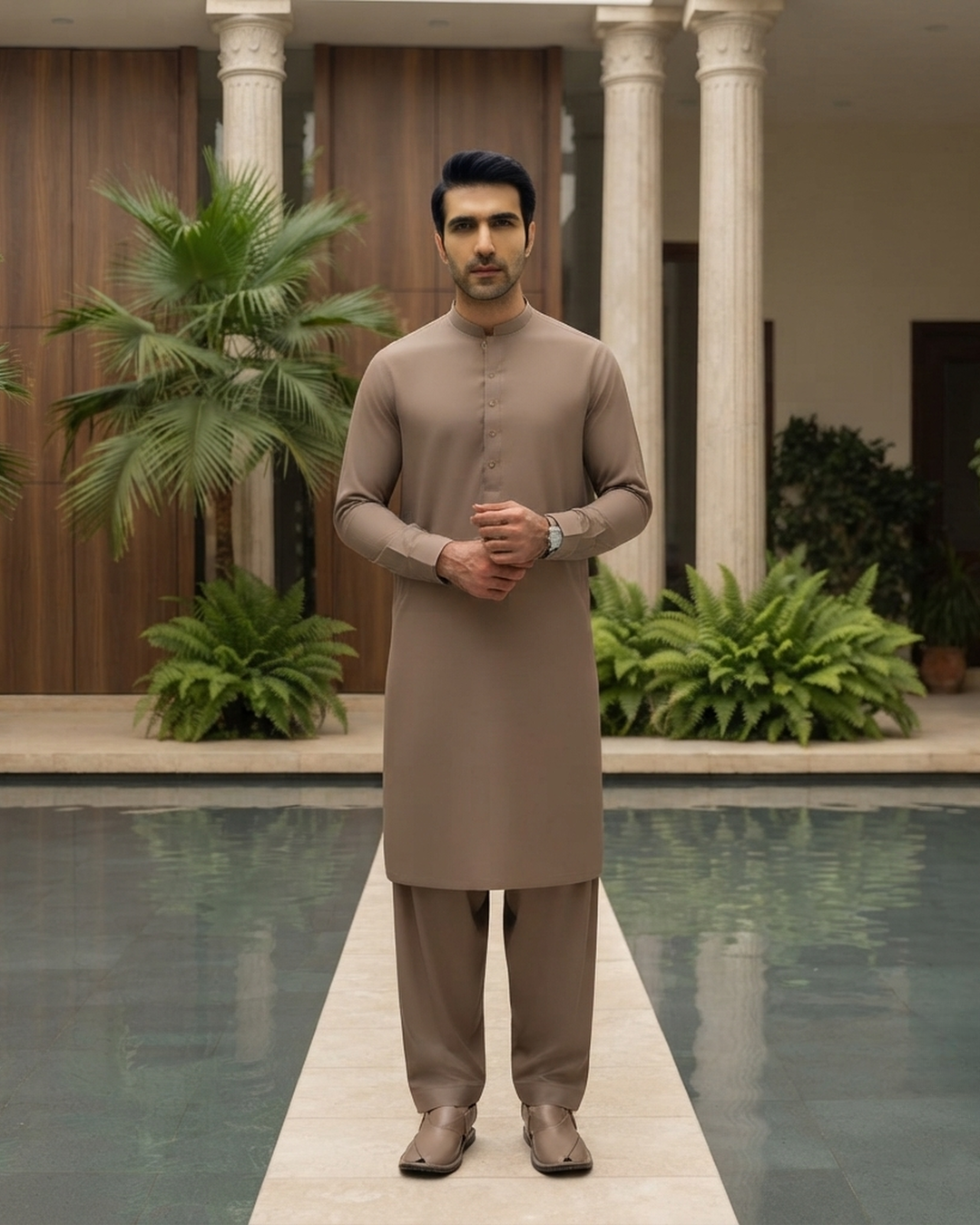Men's Suit Taupe Grey Torino Cotton Unstitched